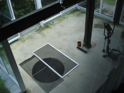 Palme entfernt; Fu�boden vorbereitet